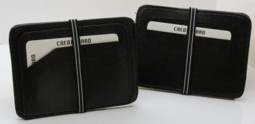 Kreditkartenetui mit Gummiband und Platz für bis zu 7 Kreditkarten, schwarz 12er